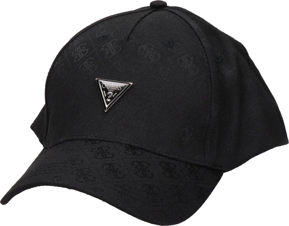 baseball-cap, zwart, logo, verstelbaar, canvas