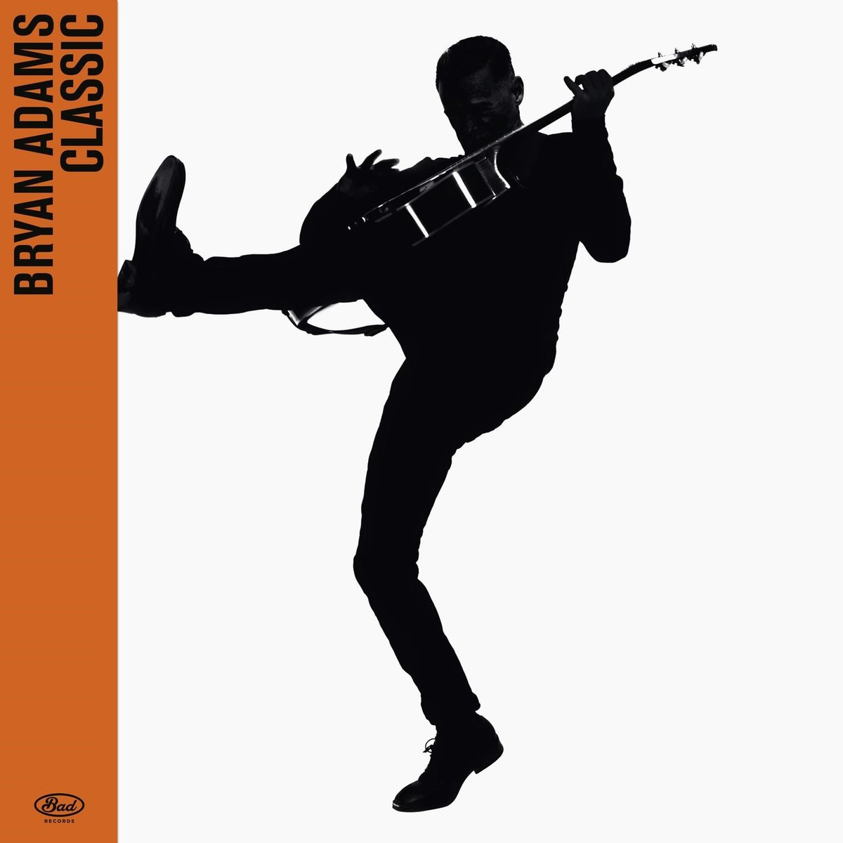 gitarist, silhouet, kniehoog, zijkant, muziekinstrument