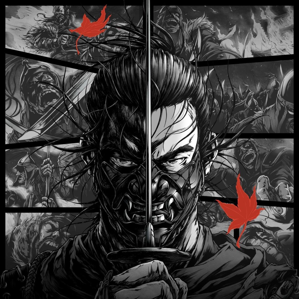 zombie, mask, zombie slayer, rood esdoornblad, donkere fantasy