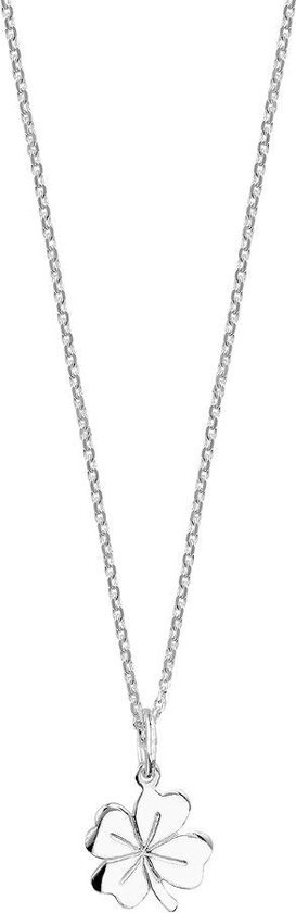 The Jewelry Collection - Dames ketting klaver - Zilver 45 cm