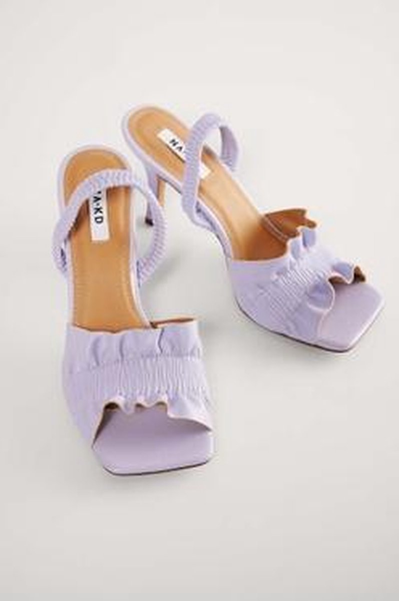 NA-KD Ruffled Vrouwen Sandalen - Lilac - Maat 38