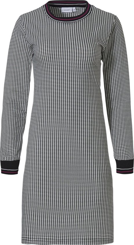 Pastunette Maat 38 Pied de Poule Vrouwen Nachthemd - Black