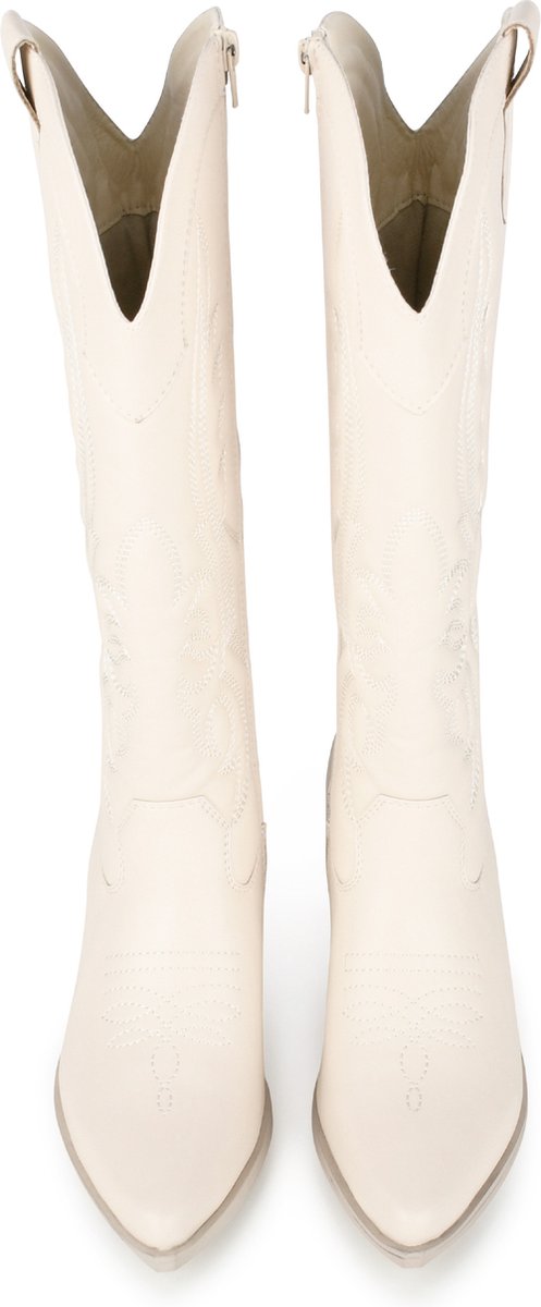 POSH by Poelman - Maat 37 - JILL Dames Laarzen - Crème