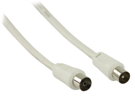 OKS Witte coaxkabel - rechte connectoren - 25 meter