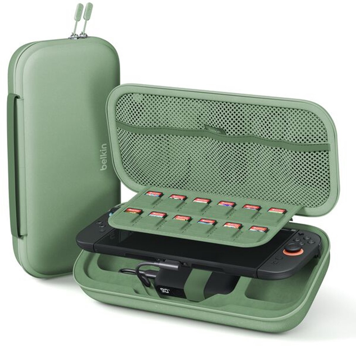 laptop, gaming, case, groen, opslag