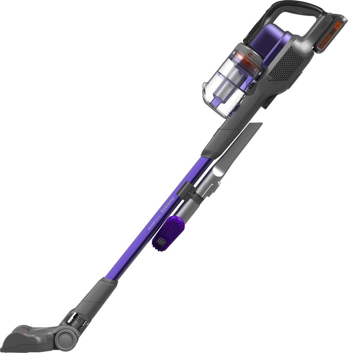 BLACK+DECKER BHFEV182CP-QW PowerSeries Extreme PET Steelstofzuiger - 18V - incl. accu en lader