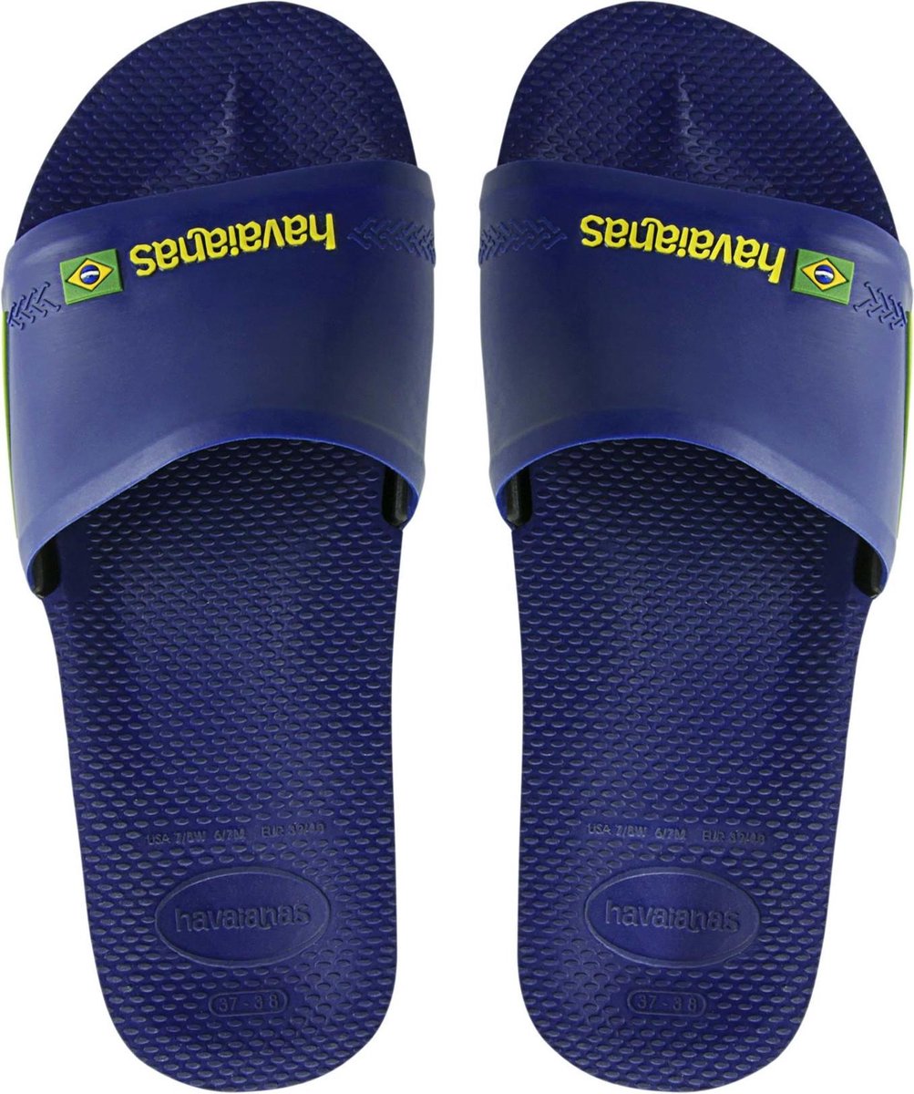 Havaianas - maat 45-46- Slide Brasil Unisex Slippers - Navy Blue