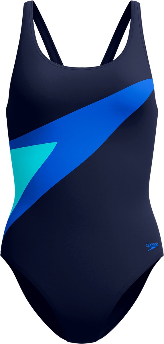 Speedo Hyperboom Maat 36 Butterfly Back Dames Sportbadpak - Kleurvast Badpak Dames - Chloorbestendig Zwempak Dames - Sportbadpak Dames met Vlinderrug - Marine/Navy