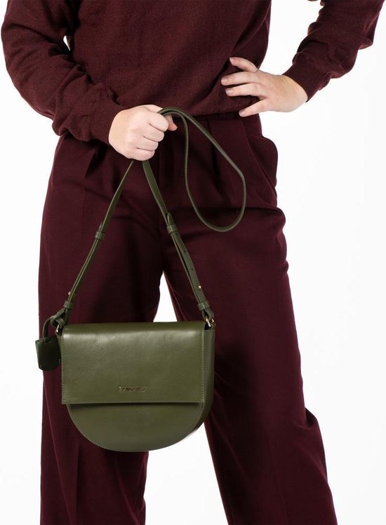Burkely Parisian Paige Dames Crossover L Half Moon Crossbodytas - Groen