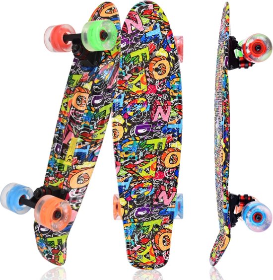 Skateboard- Wielen met LED-verlichting - Tot 50 kg - Skateboard Meisjes/jongens - Skateboard Volwass