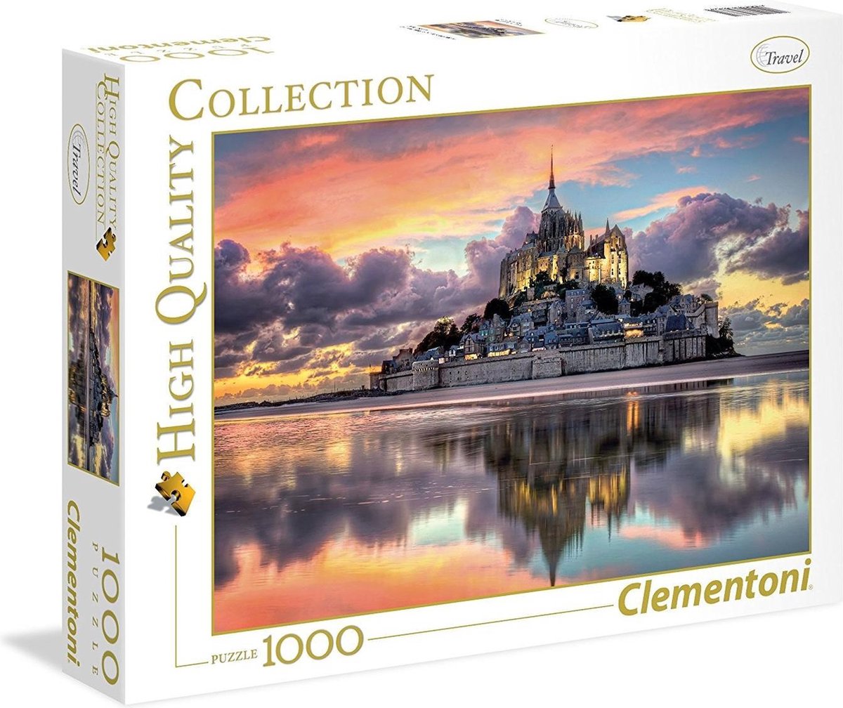 puzzle, 1000 stukjes, landschap, kasteel, reflexie water