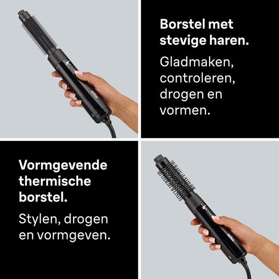 Braun AS1.5 BRAS150E Föhnborstel - 2 Verwisselbare Opzetstukken - Perfect voor korter haar -300W