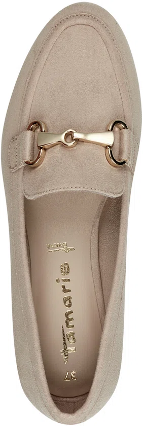 Tamaris - maat 39 - dames loafers met gesp beige