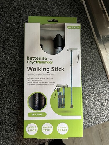  wandelstok,  walking stick,  blues finish,  lightweight,  wrist strap