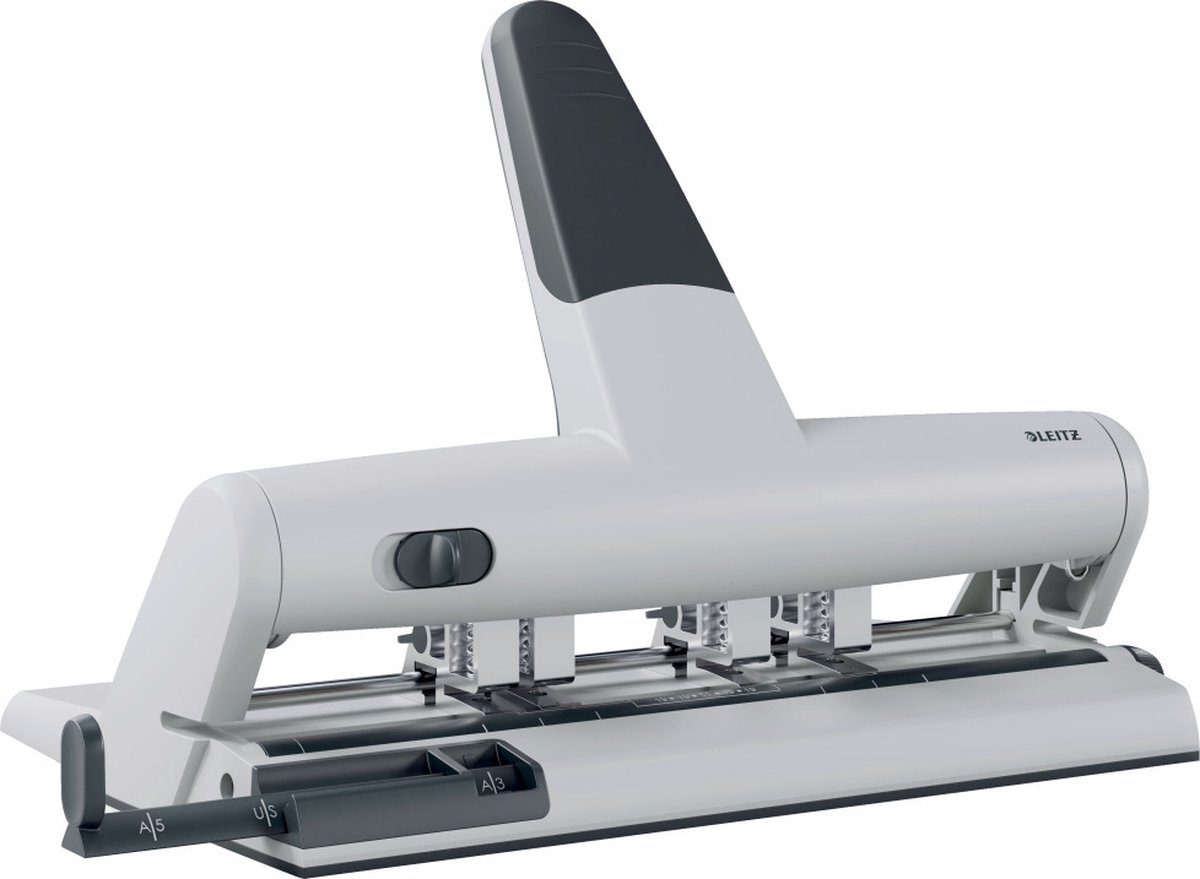 bindmachine, threehole, stapler, punch, metallic-gray