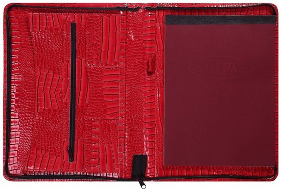 Kalpa 2400-62 Alpstein schrijfmap rits gloss - croco rood