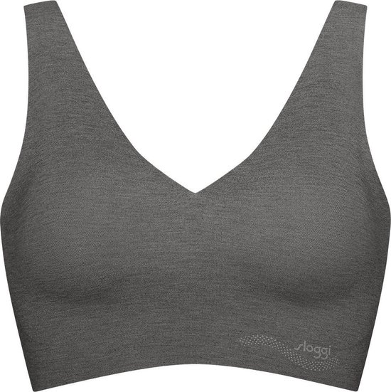 Sloggi - L -  ZERO Feel Natural Dames Beha Top - Donkergrijs