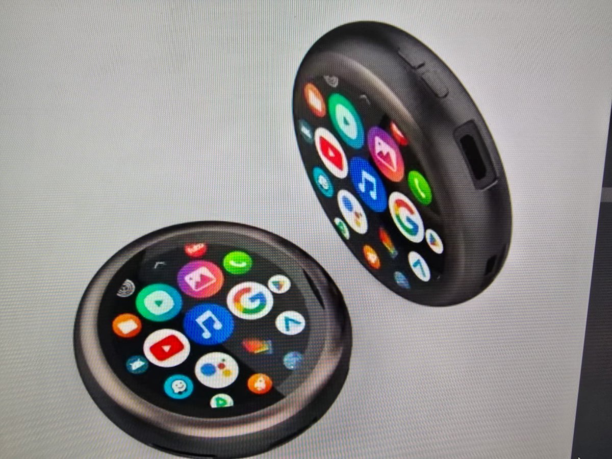 smartwatch, horloge, ronde, apps, scherm