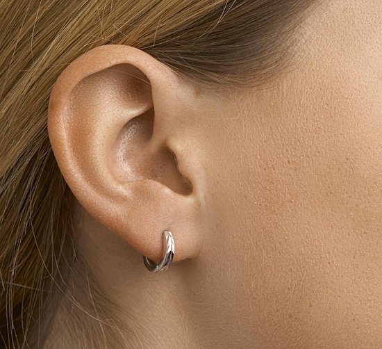The Jewelry Collection - Klapoorringen Vlak - Zilver