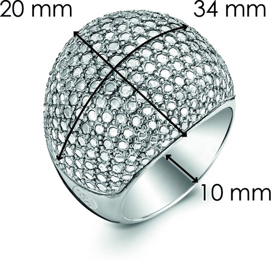 TI SENTO Milano Ring 1954SD - Maat 16 mm - Gerhodineerd Sterling Zilver