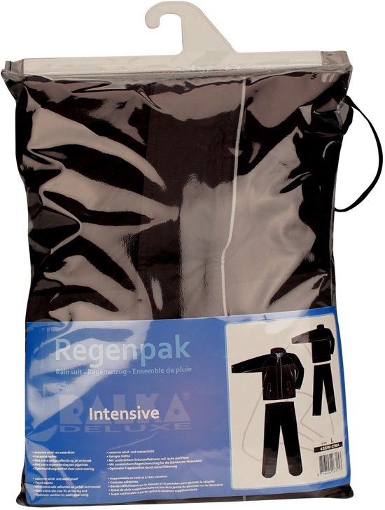 Ralka Intensive Regenpak - Maat M - Volwassenen - Unisex - Zwart