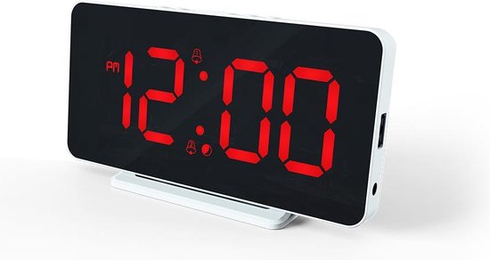 Caliber HCG022 - Slim-line wekker met USB - Wit