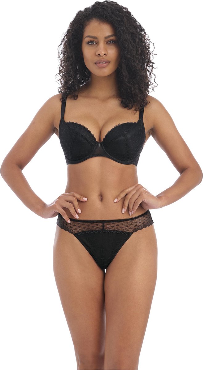 Freya - Maat 75F - FREYA SIGNATURE UW Padded Plunge Bra Vrouwen Beha - BLACK