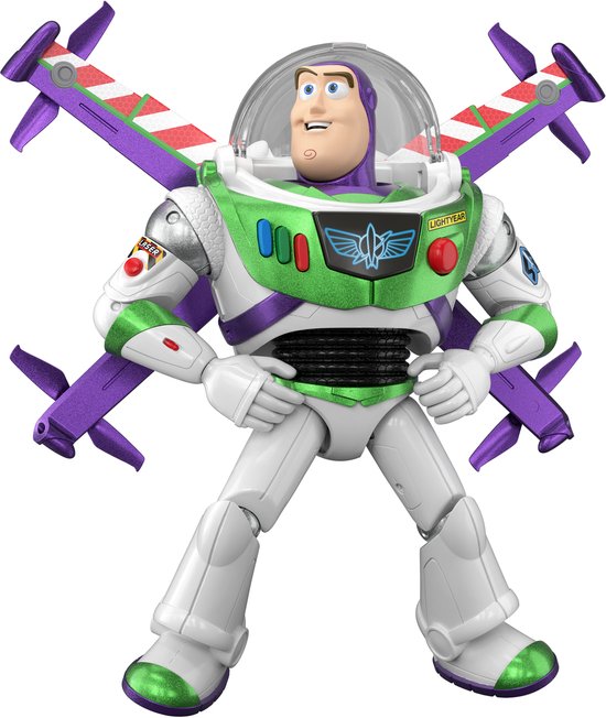 Disney en Pixar Toy Story vliegstand Hi-Tech Editie - Buzz Lightyear op een schaal van 30 cm en 35+ geluiden - Nederlands