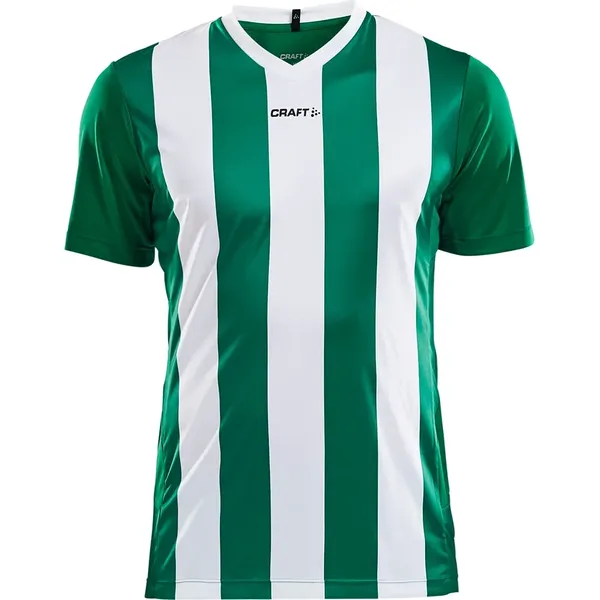 Craft - maat S -  Progress Stripe Shirt Korte Mouw Heren - Groen / Wit