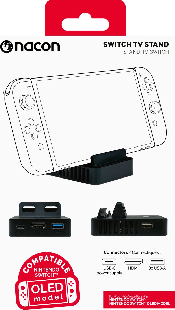 switch stand, dock, Nintendo, OLED, USB-C power