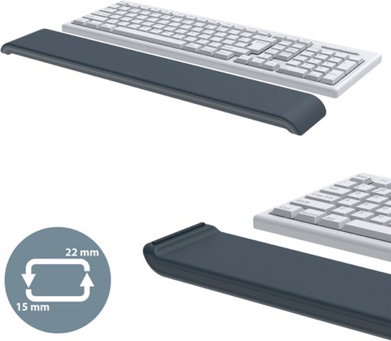 Leitz Ergo Verstelbare Toetsenbord Polssteun - Donkergrijs