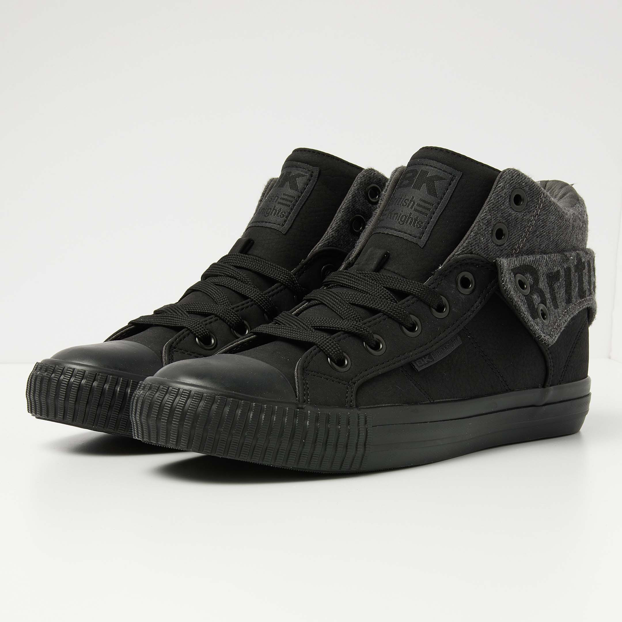 sneakers, zwart, hoog bovenkant, canvas, veters