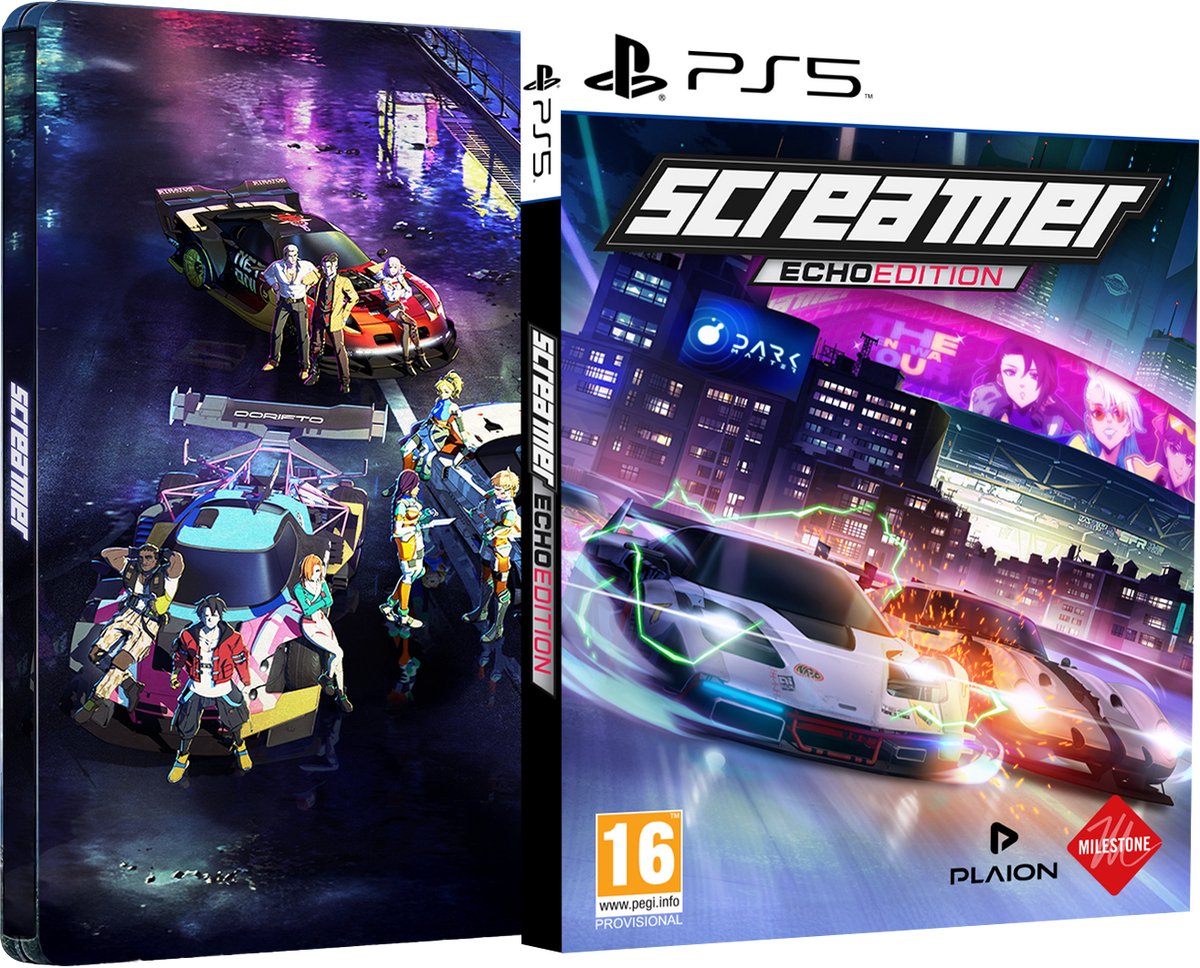 playstation 5, scarlet edition, racing game, cars, anime art