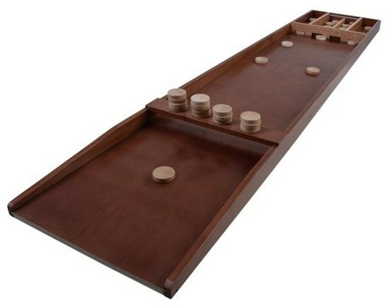 Wedstrijd Sjoelbak 200 cm – Beukenhout – Inclusief 30 Sjoelstenen – Houten Multiplex Shuffleboard voor Thuis & Wedstrijden – Longfield