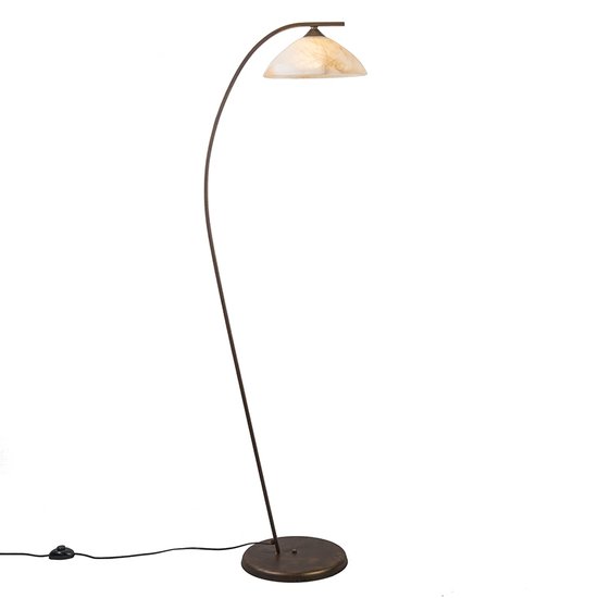 incompleet - QAZQA Scorze 1 - Vloerlamp - 1 Lichts - 47 cm - bruin
