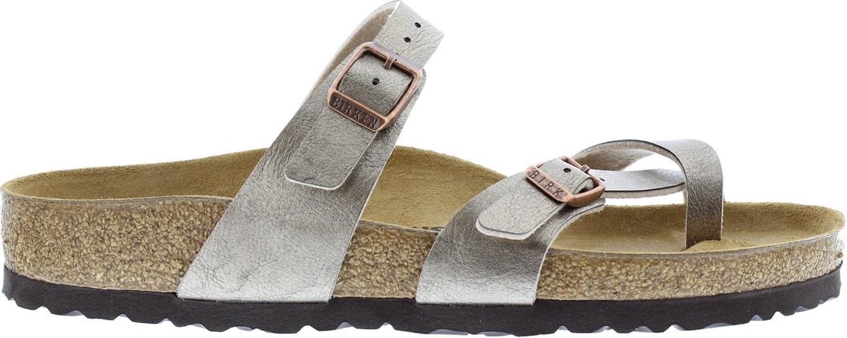 Birkenstock - maat 40- Mayari BF Regular Dames Slippers - Graceful Taupe