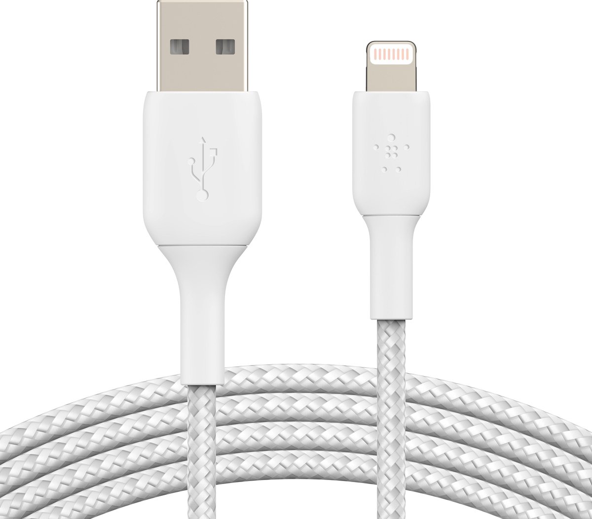 Belkin Braided iPhone Lightning naar USB kabel - 3m - wit