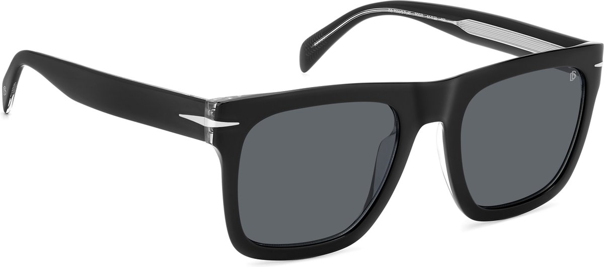 zwarte bril, zonnebril, kunststof Frameless, dubbel-bridge, grijze glazen