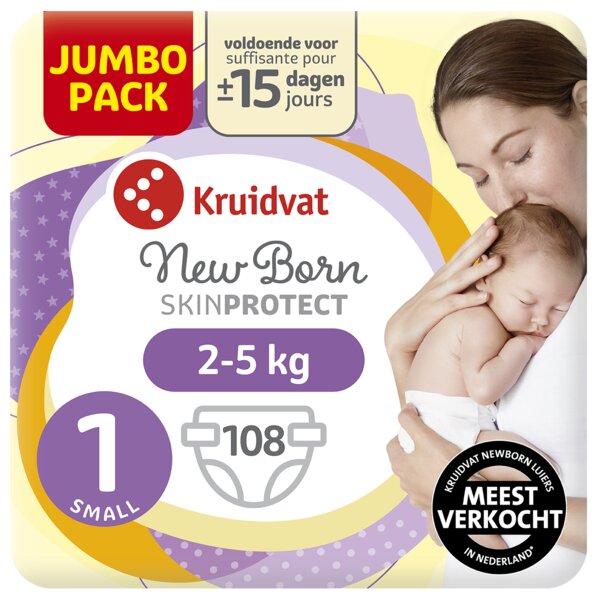 Newborn luiers jumbo pak - 108 stuks - 2-5 kg