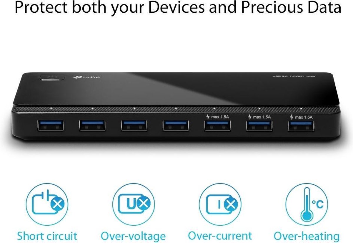 TP-Link UH700 - Hub - 7 poort USB 3.0