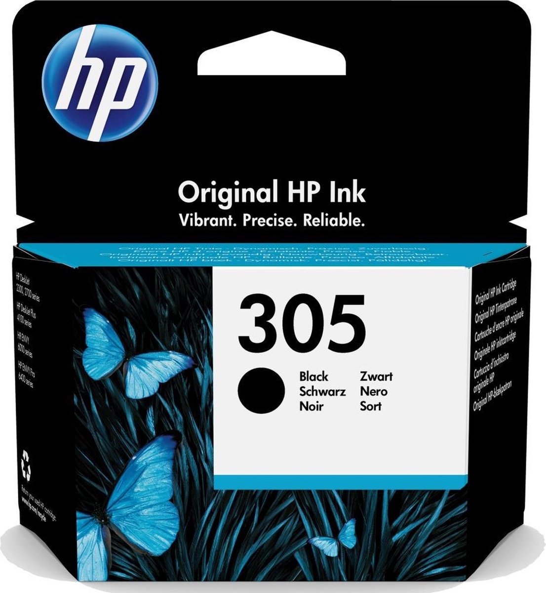 HP 305 Black Original Ink Cartridge Origineel Zwart 1 stuk(s) Normaal rendement