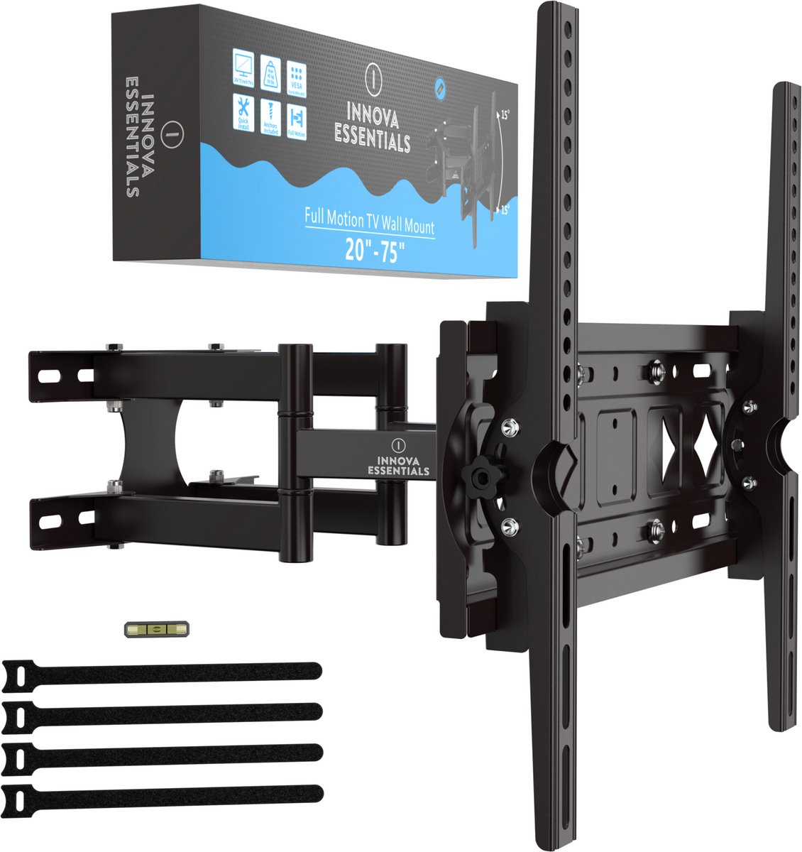 tv muurbeugel, full motion, 20"-75", installatiekit, verstelbaar