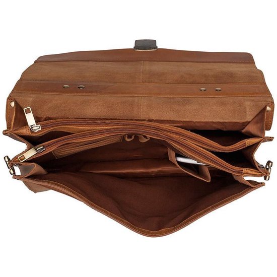 Burkely Vintage Dean Briefcase Aktetas - Cognac