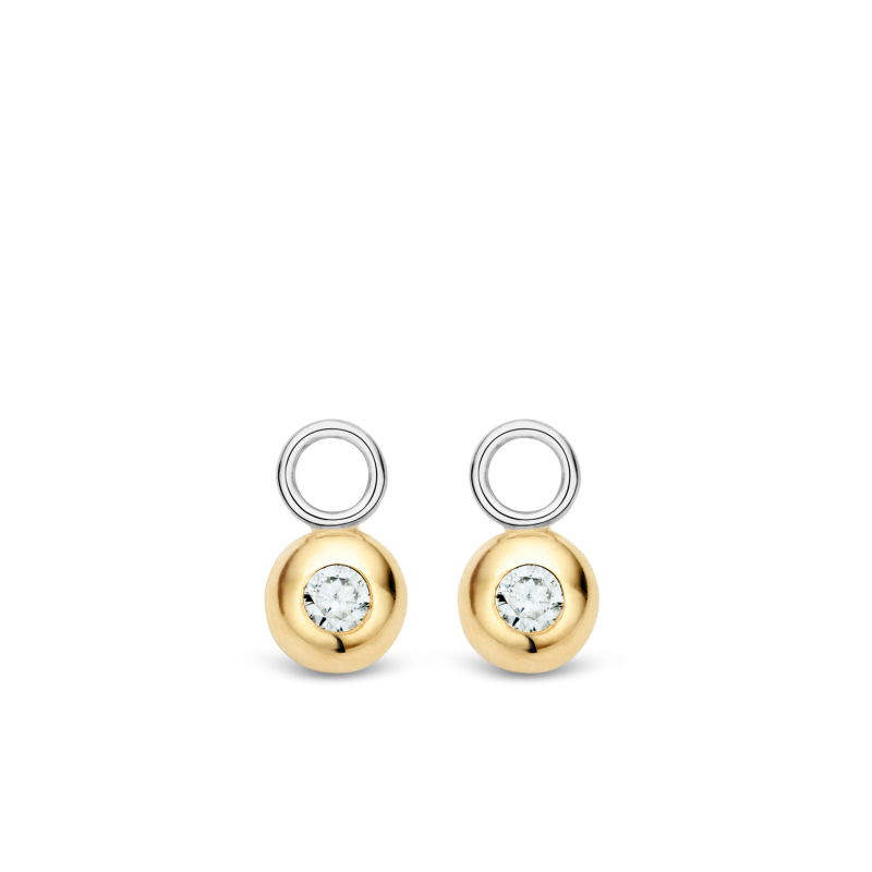 oorbellen, dangle, zilver, gouden, diamant