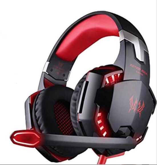 KOTION EACH Gaming Headset - Windows - Zwart/Rood
