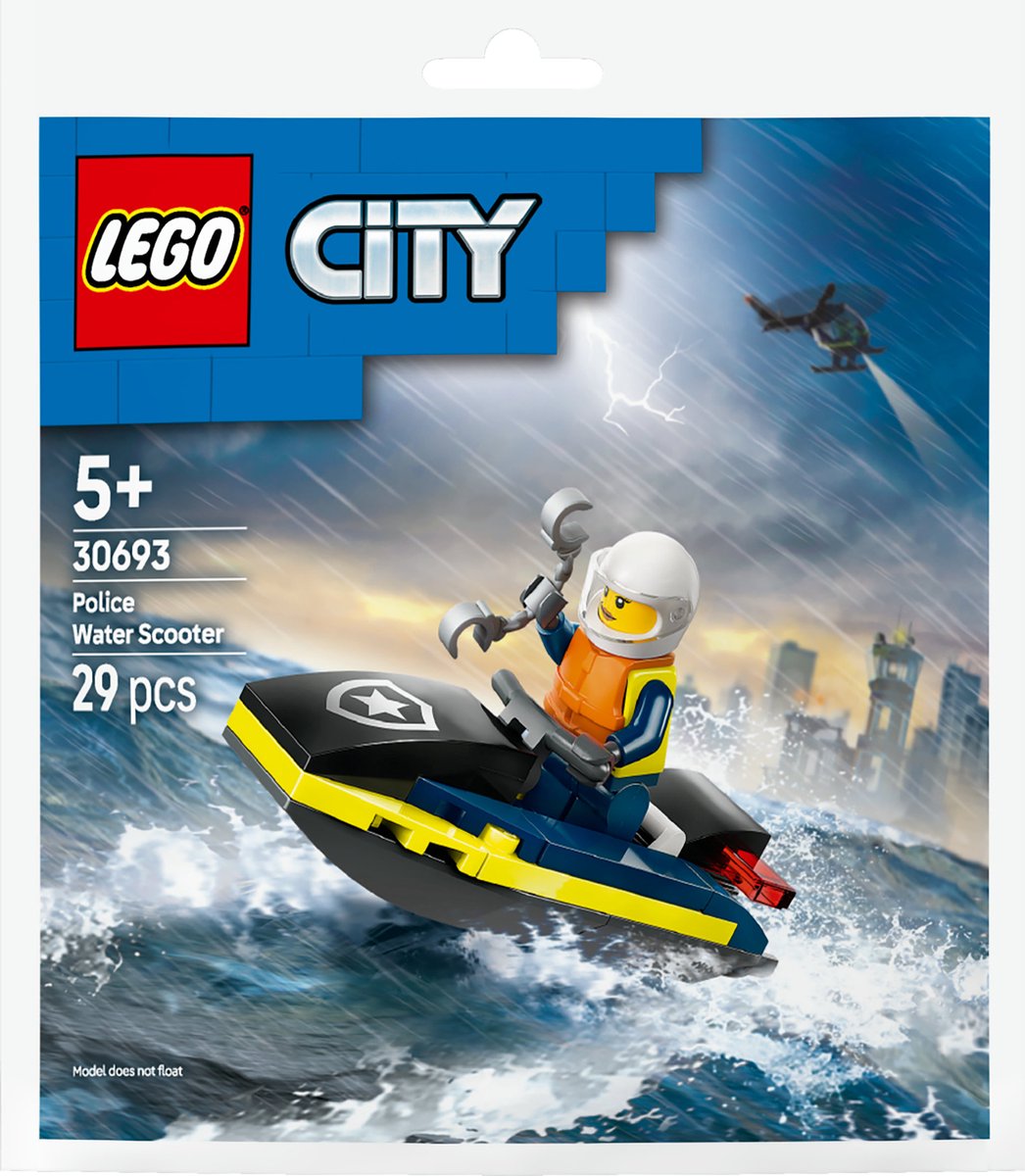 Lego City, Politie, Jetski, Water scooter, Minifiguur