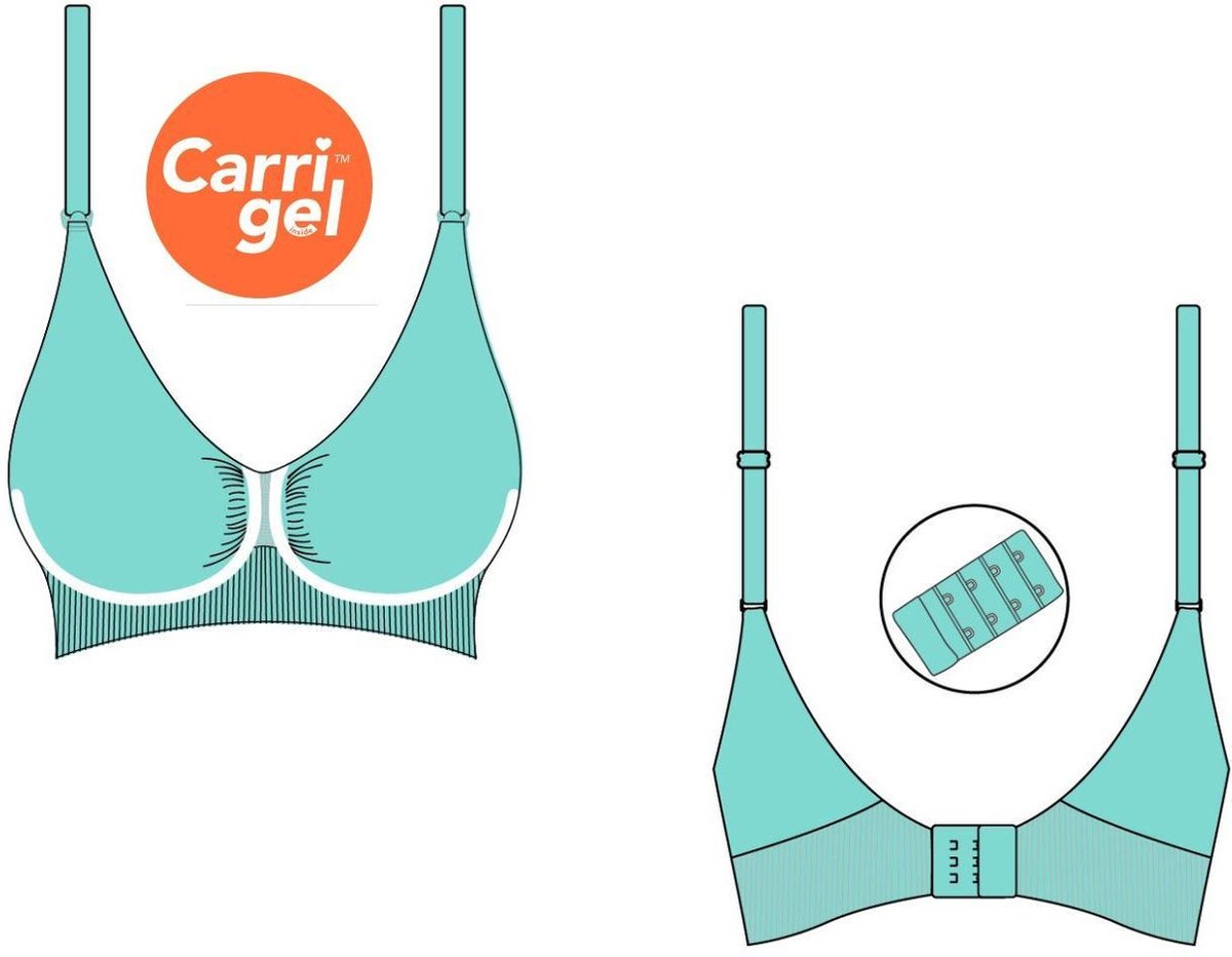 Carriwell - L - Carrigel Voedingsbeha - met Gel-beugel – Blokjes Zwart