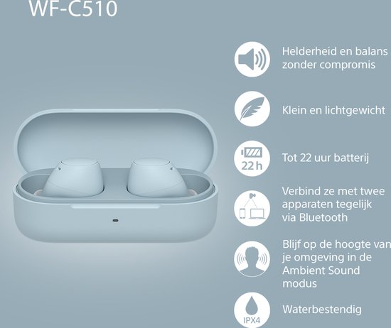 Sony WF-C510 – Draadloze oordopjes - Blauw