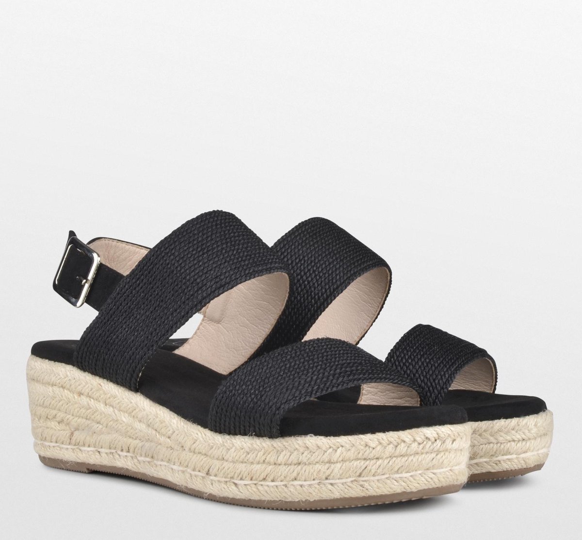 PS Poelman CETO Dames Faux PU Imitatie Suède Leren Sandalen - 39 - met Touw Detail en Espadrille Zoo
