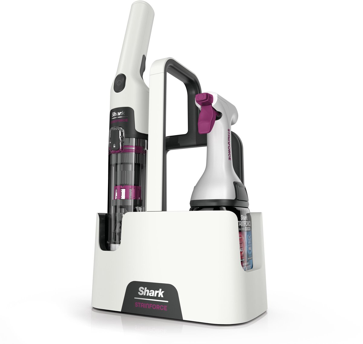 Shark StainForce Draadloze Handzame Vlekkenverwijderaar met draagcaddy, spleetopzetstuk en krachtige spray voor vloerbedekking, vloerkleden, bekleding van meubels en autobekleding - HX100EUT